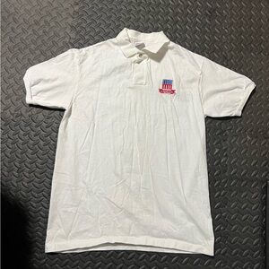 Anvil Classic White Polo with Embroidered Patch